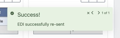 EDI invoice re-sent notification