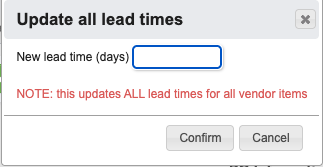 Update Lead Times