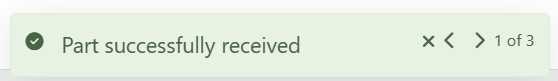 Part Successfully Received