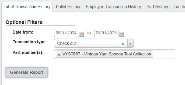 Label Transaction History