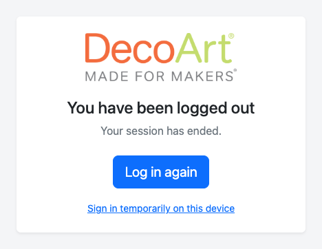 Sign in temporarily link on the logged-out page