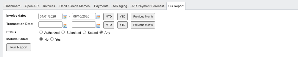 CC Report Filters