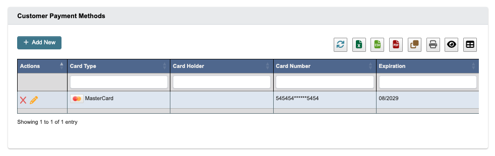 Customer Cards