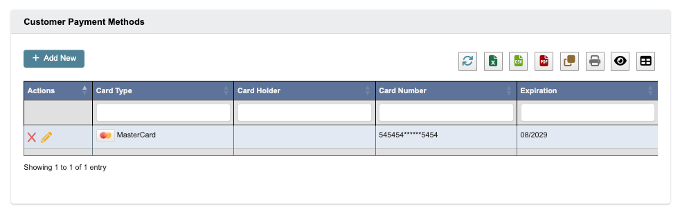Customer Cards