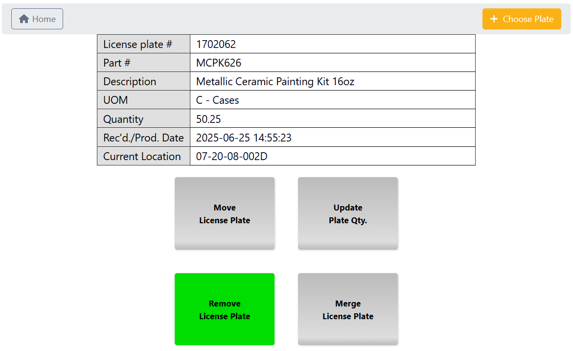 Remove a License Plate
