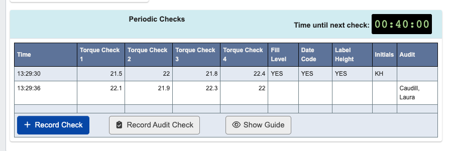 Periodic Checks card showing a routine check and an audit check