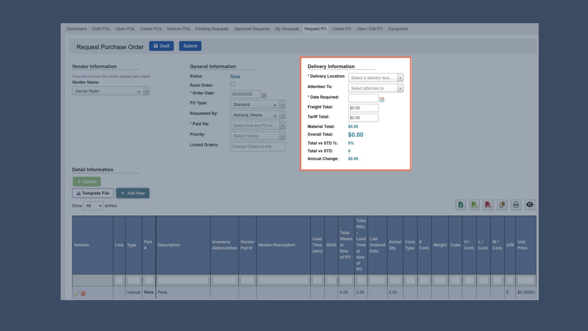 Delivery Information