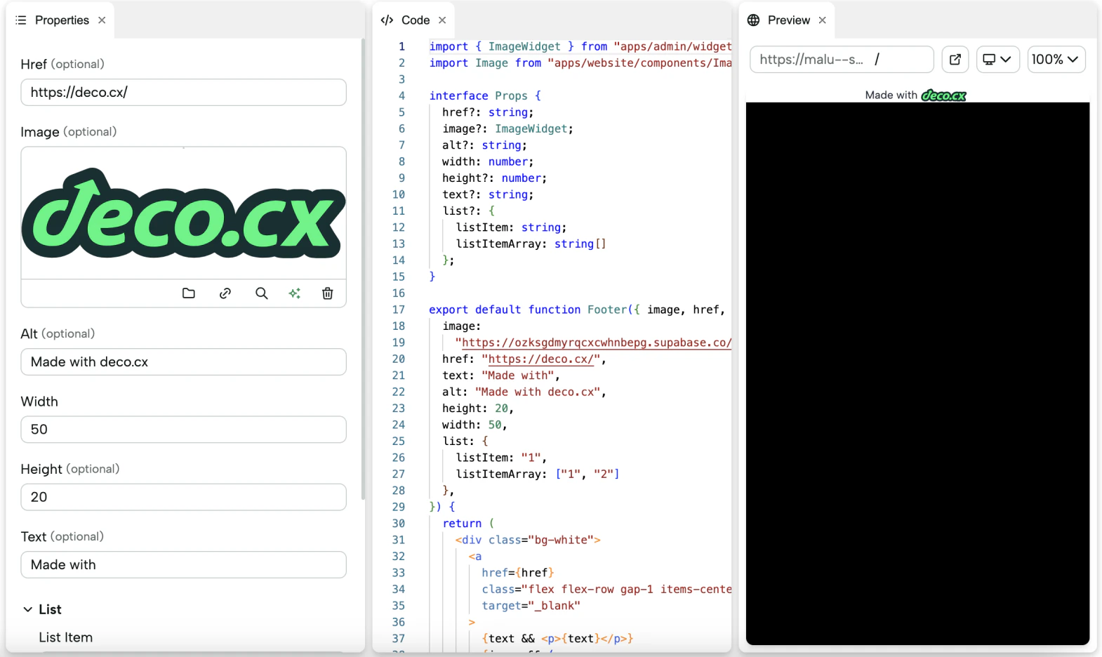 Default props exported