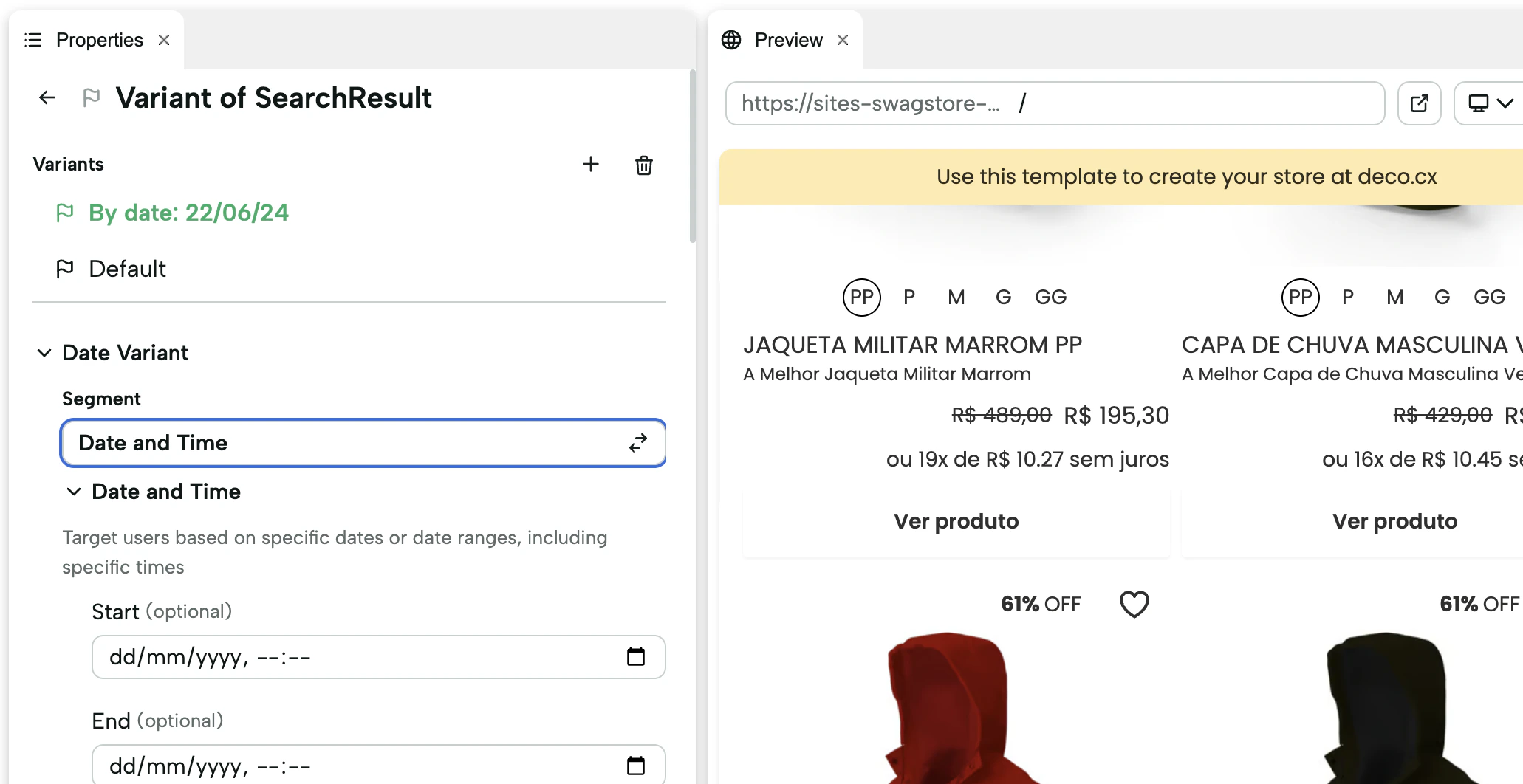 Condition configuration
