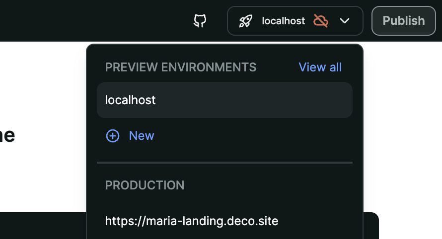 New Environment button