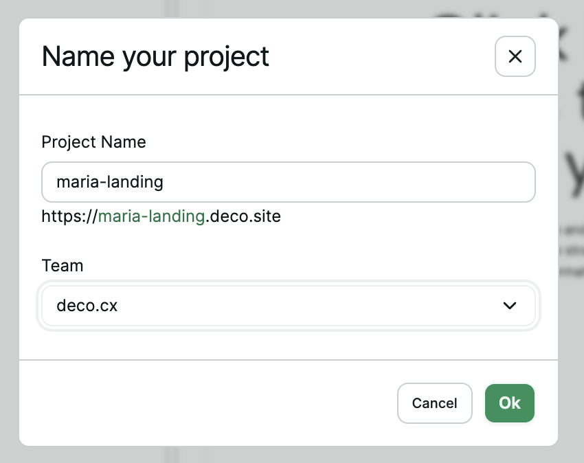 Choosing a name and a team to save site