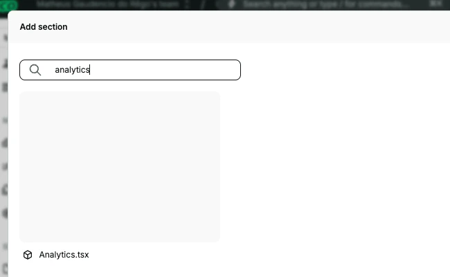 Adding Analytics section