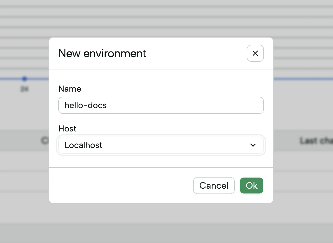 Choosing environment and starting server