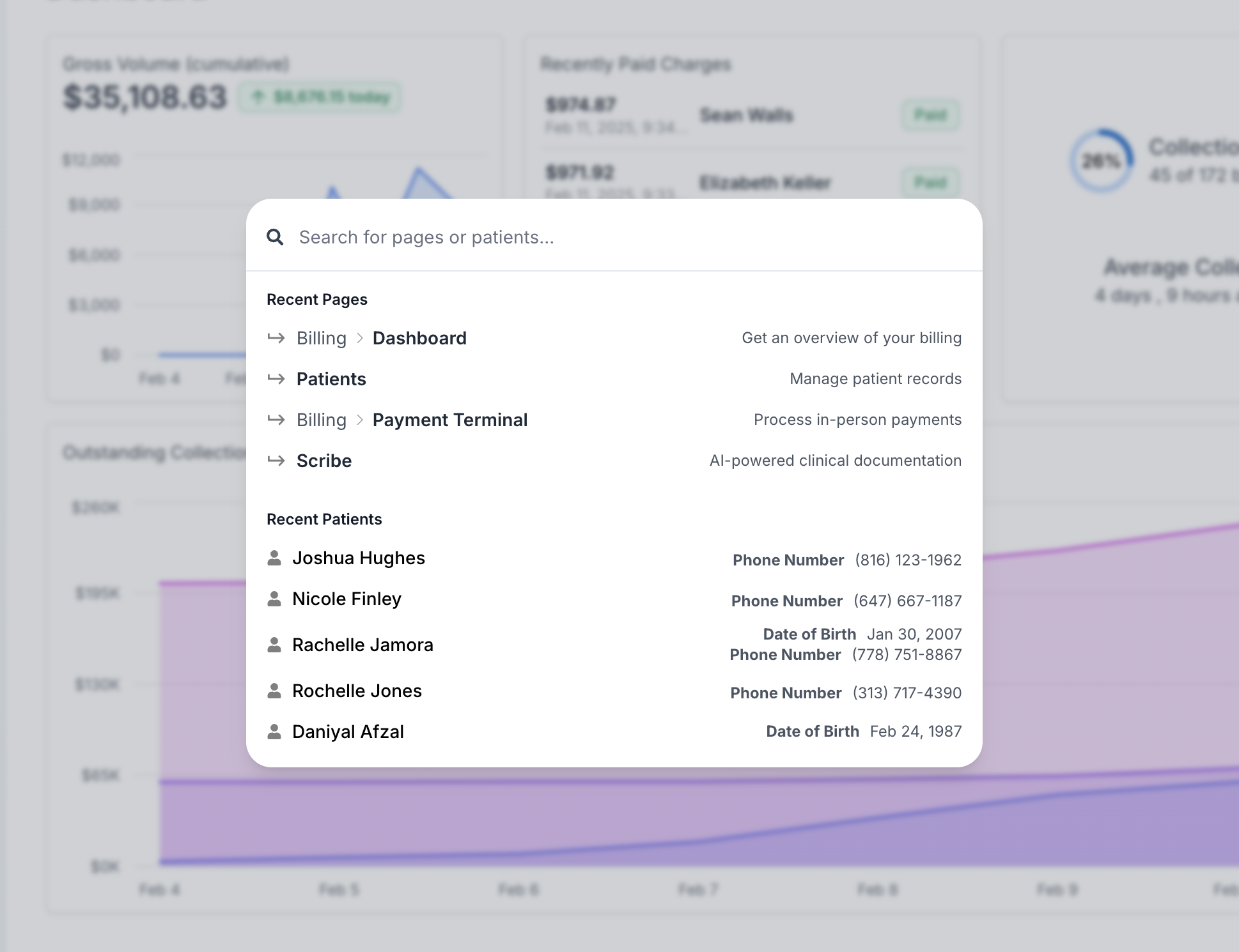 New command menu showing improved search and navigation
