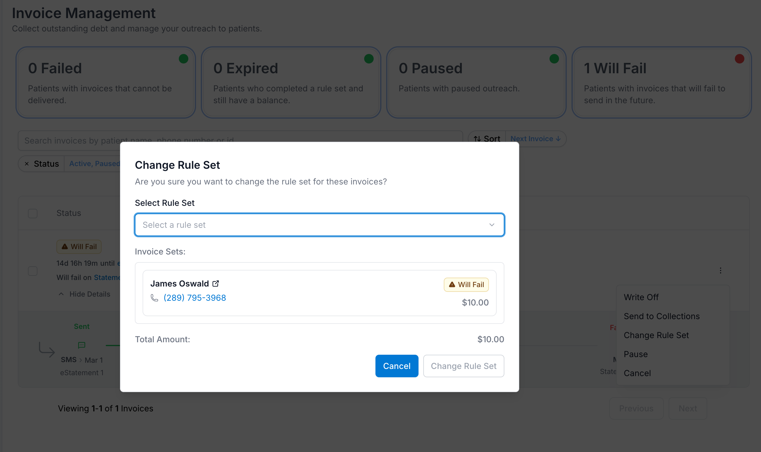 Administrative controls for managing invoice delivery and scheduling