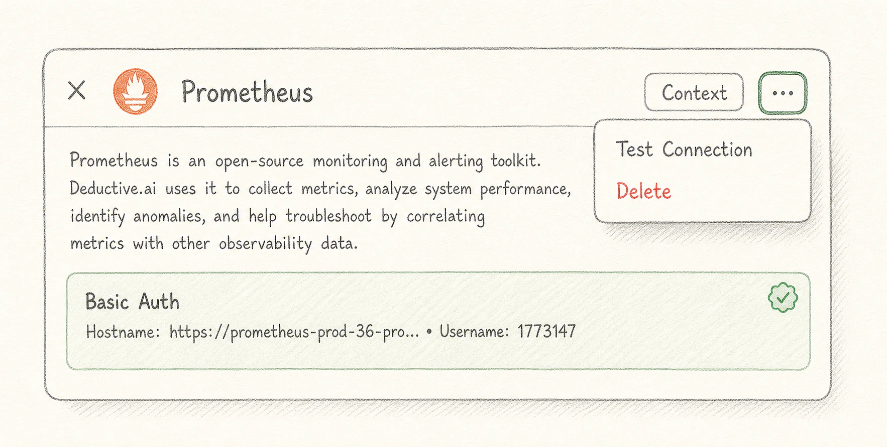 Test connection succeeded with resource list visible