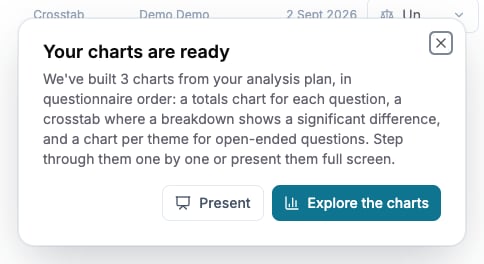 Open the generated charts when the run completes.