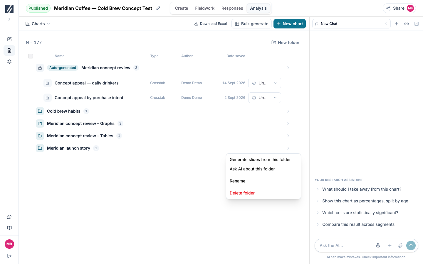 Start the storyline from a folder of checked charts.