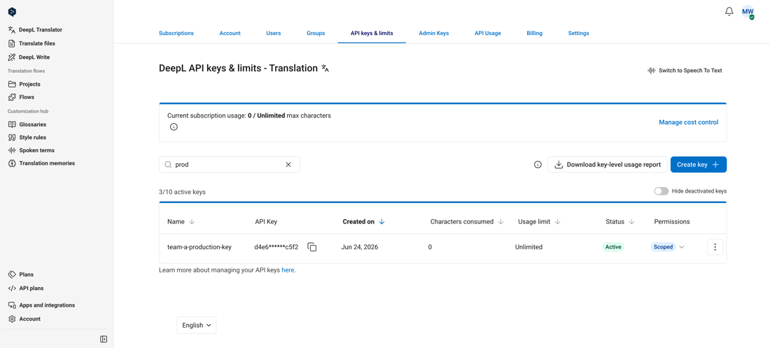 how to find and use api key of openai - geeksforgeeks... Managing API keys - DeepL Documentation