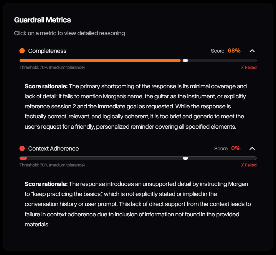 Defend Data threshold example