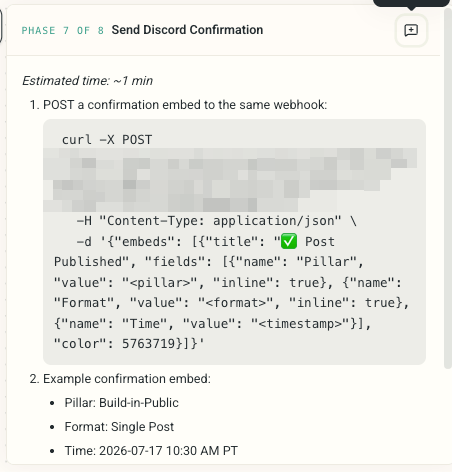 Webhook attached to the workflow