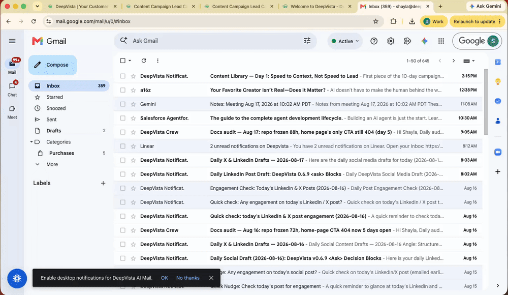 First campaign post arriving in your inbox