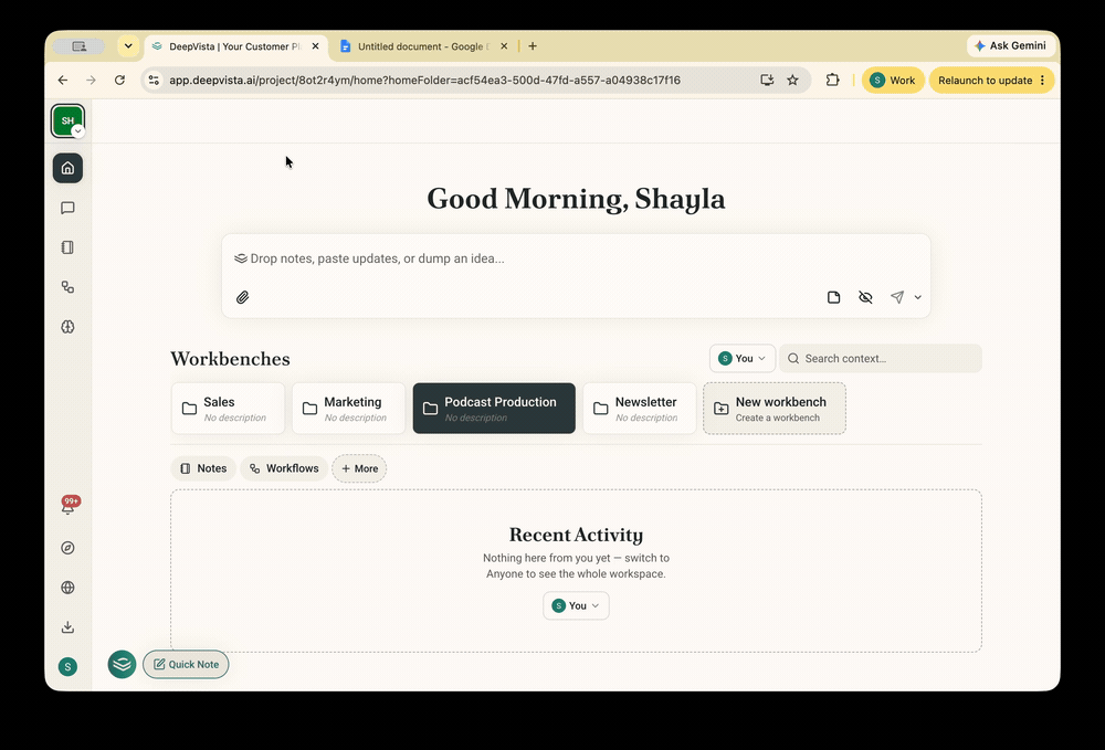 Pick a chat and convert your thinking process into a workflow