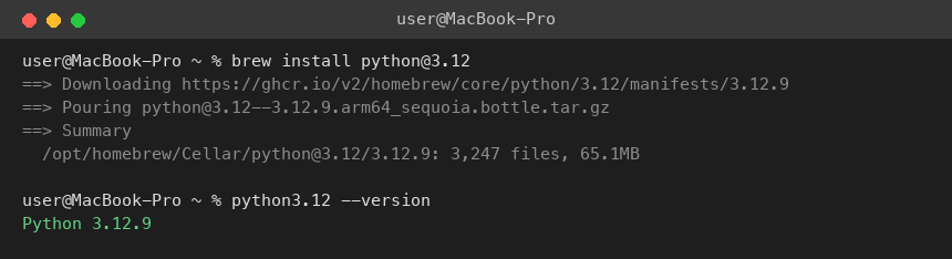 Installing Python 3.12