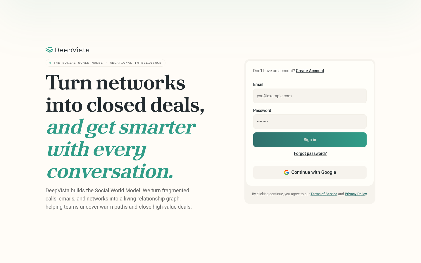 The Social World Model on the sign-in screen