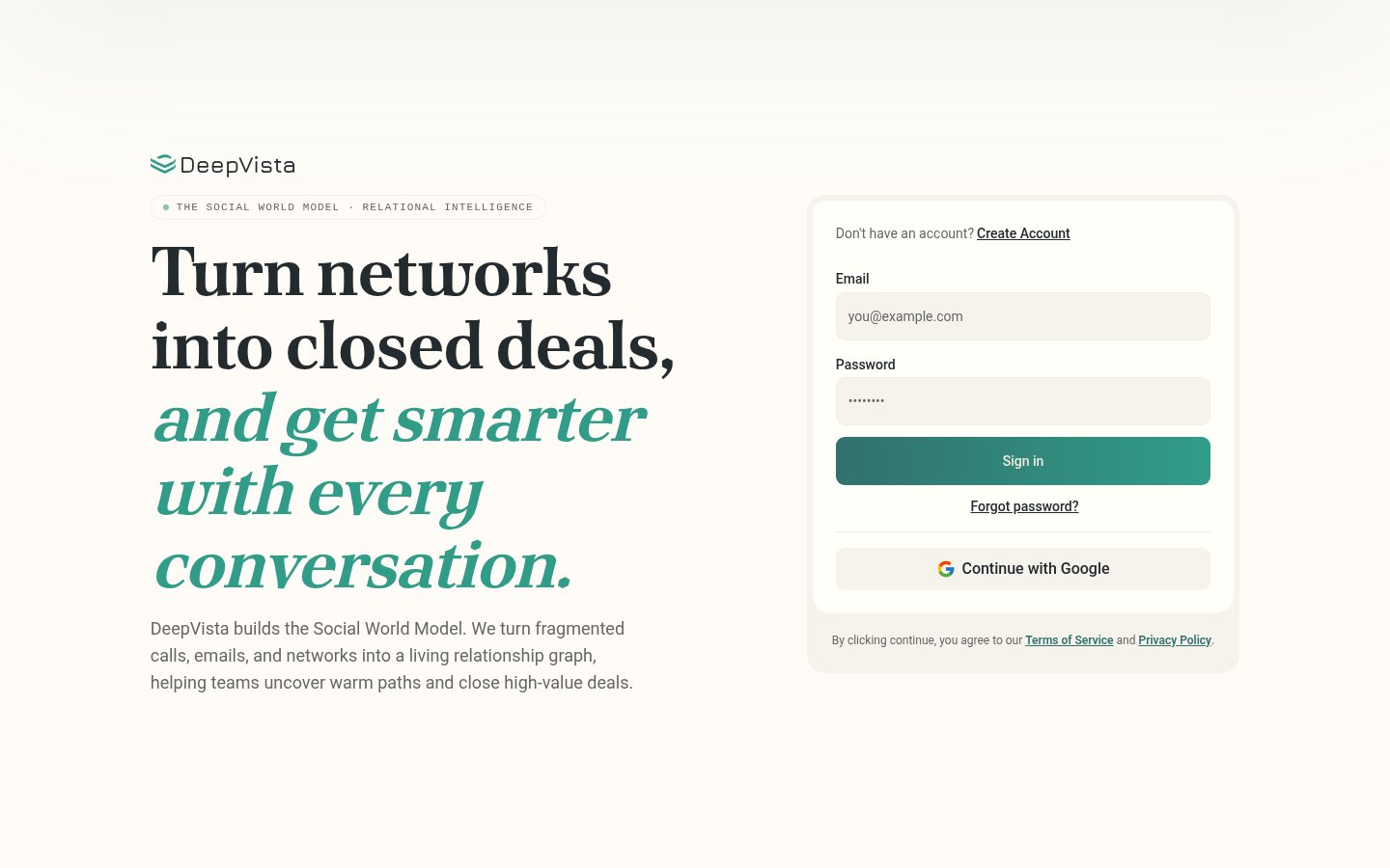The Social World Model on the sign-in screen