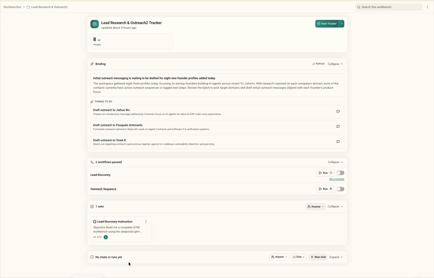 Opening the Database tab to review leads, outreach stages, and booked calls