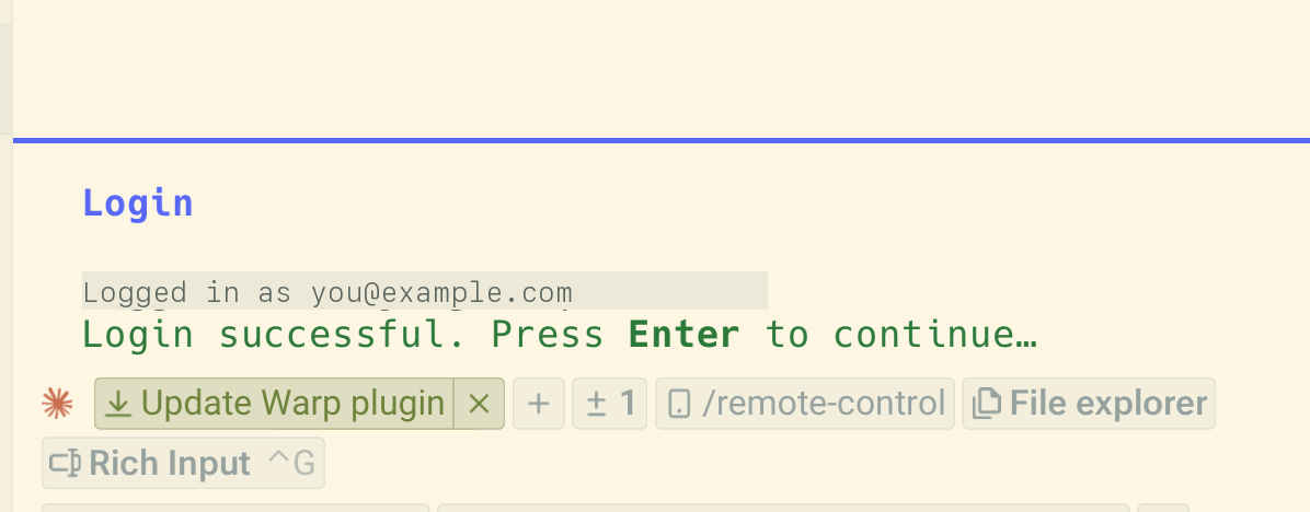 Terminal confirming a successful Claude login