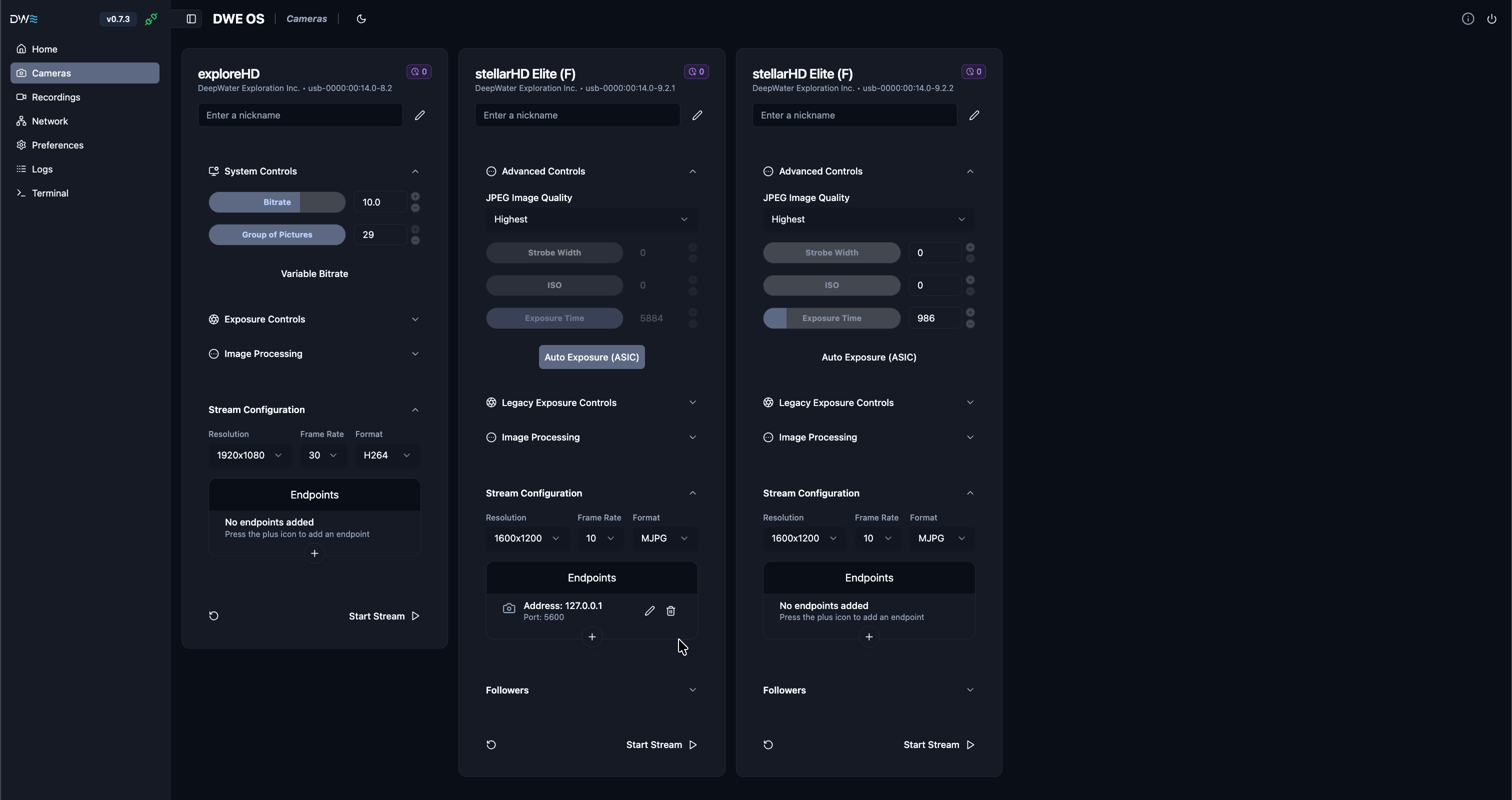 cameras page