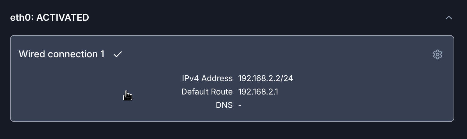 dweOS connection profile activation