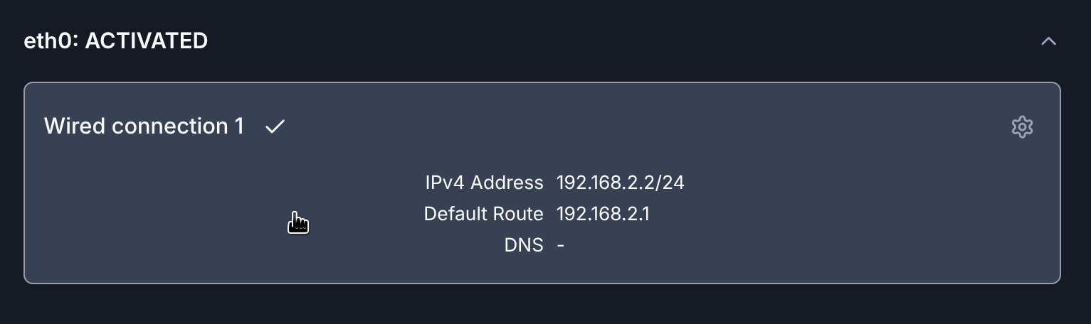 dweOS connection profile activation