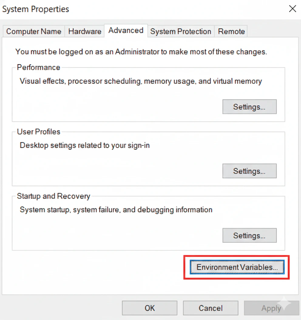 System Properties Dialog