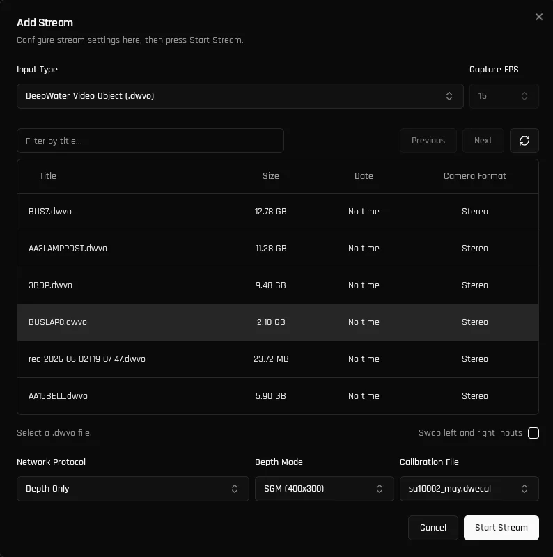 Add a Stream (DWVO)