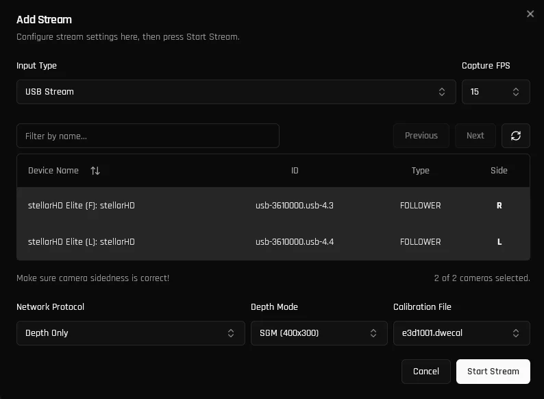 Add a Stream (USB)