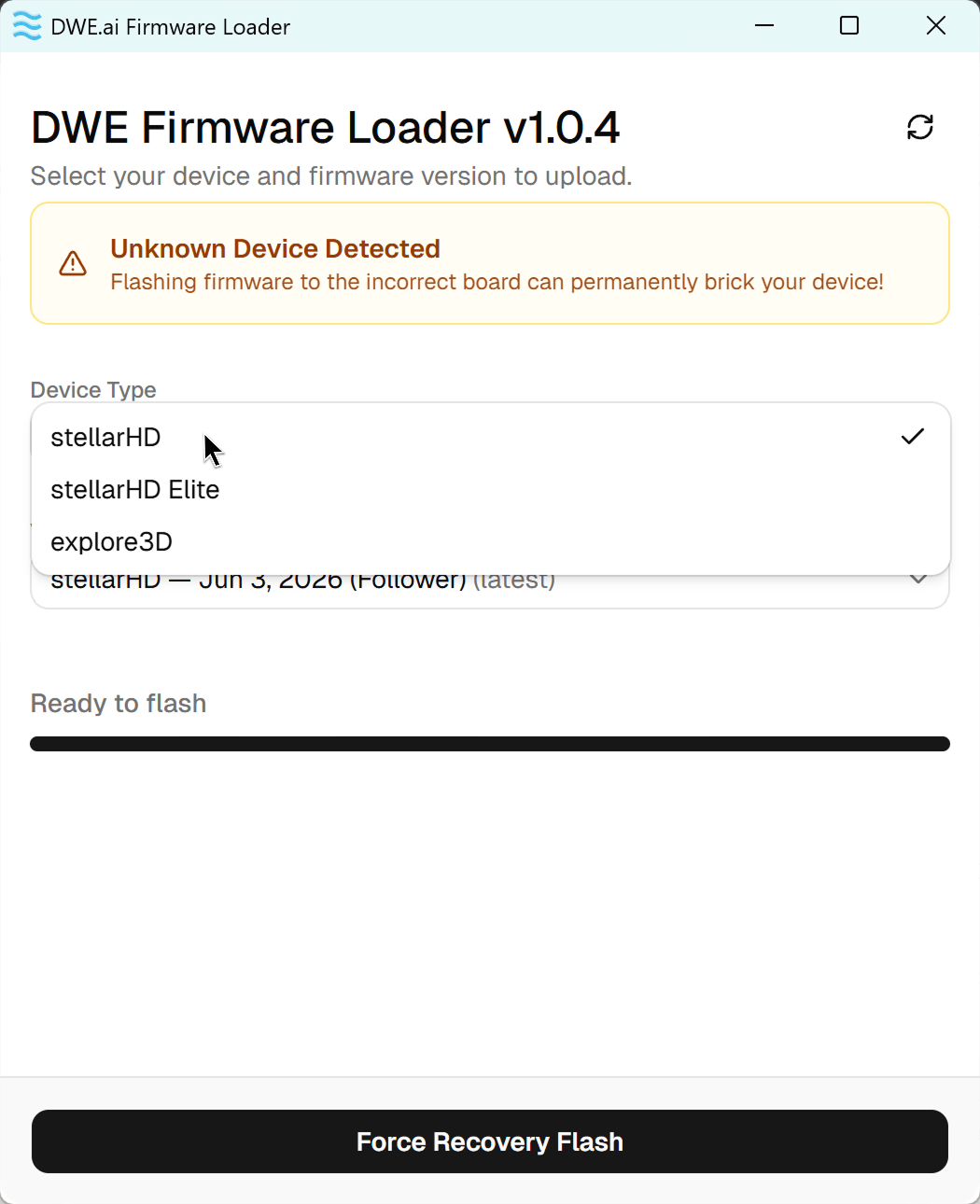 Ziel-Hardwareprofil auswählen