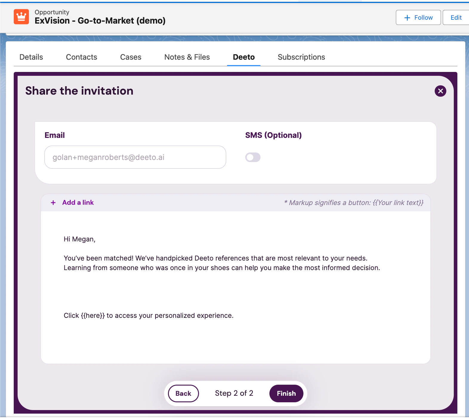 Customize the email template