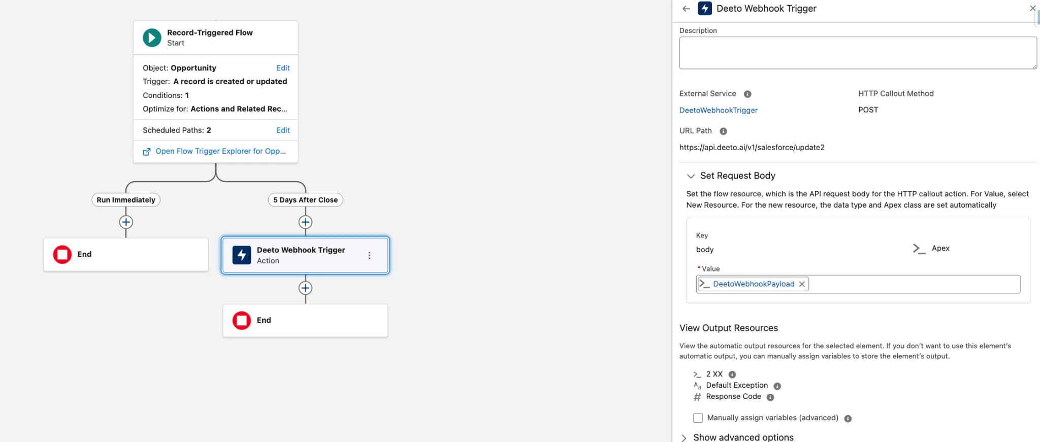 Flow builder showing Get Records element configuration for Account record