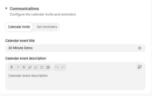 The Calendar invite tab in Messages