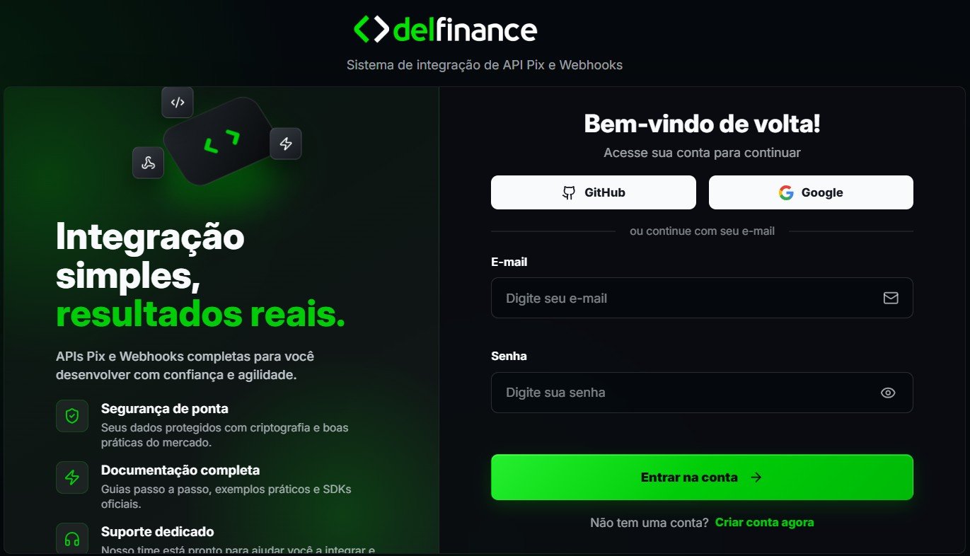 Tela de login do portal do desenvolvedor