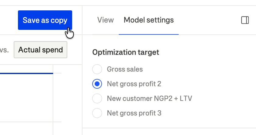 Save as copy button