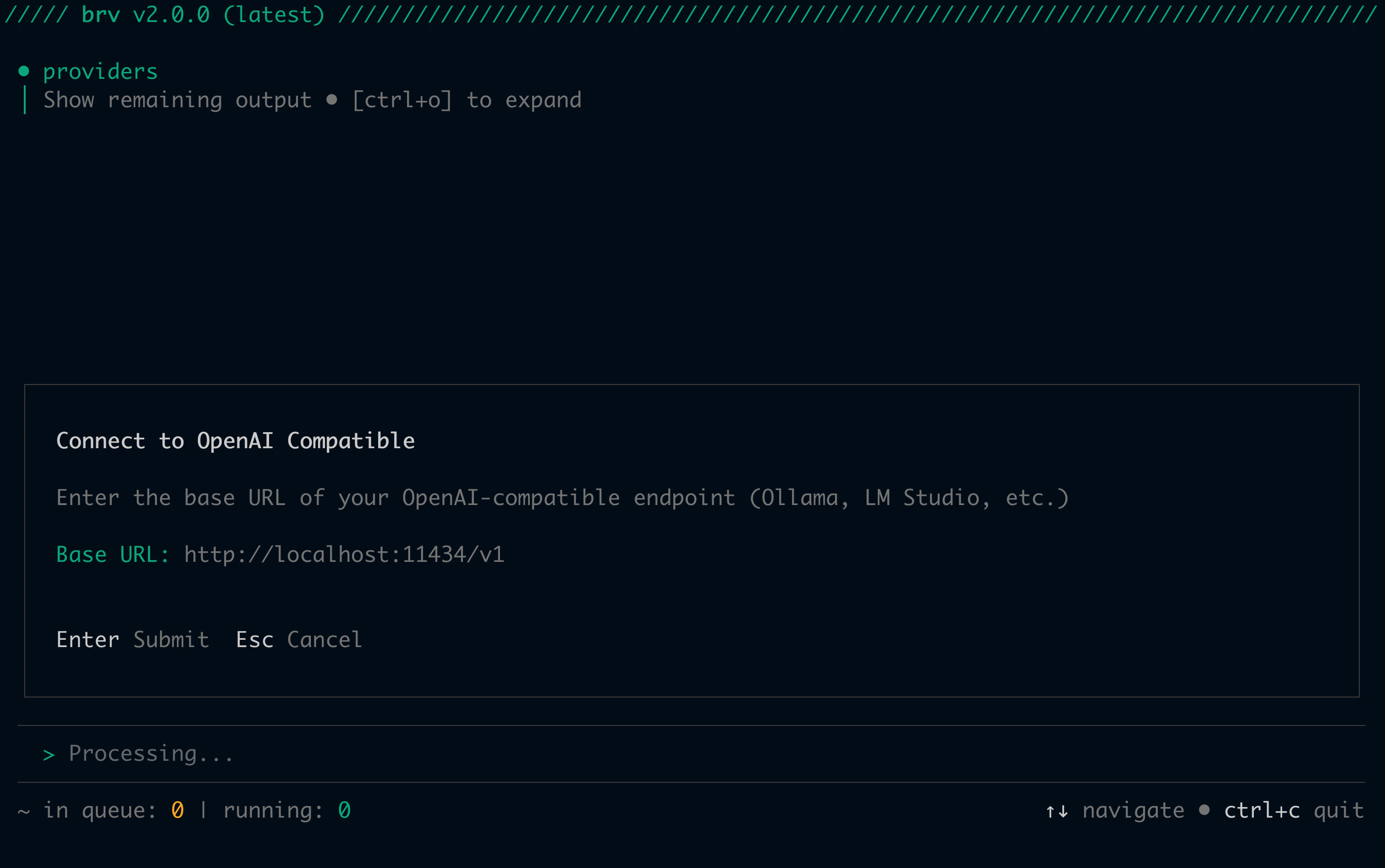 Base URL prompt for OpenAI Compatible provider
