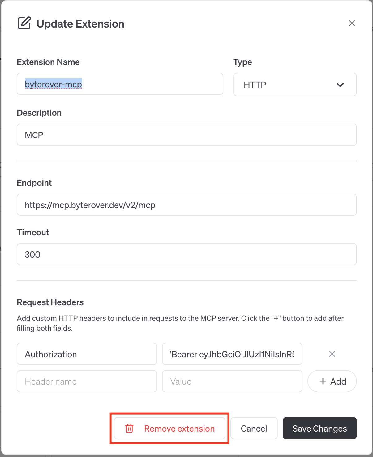 Delete ByteRover MCP