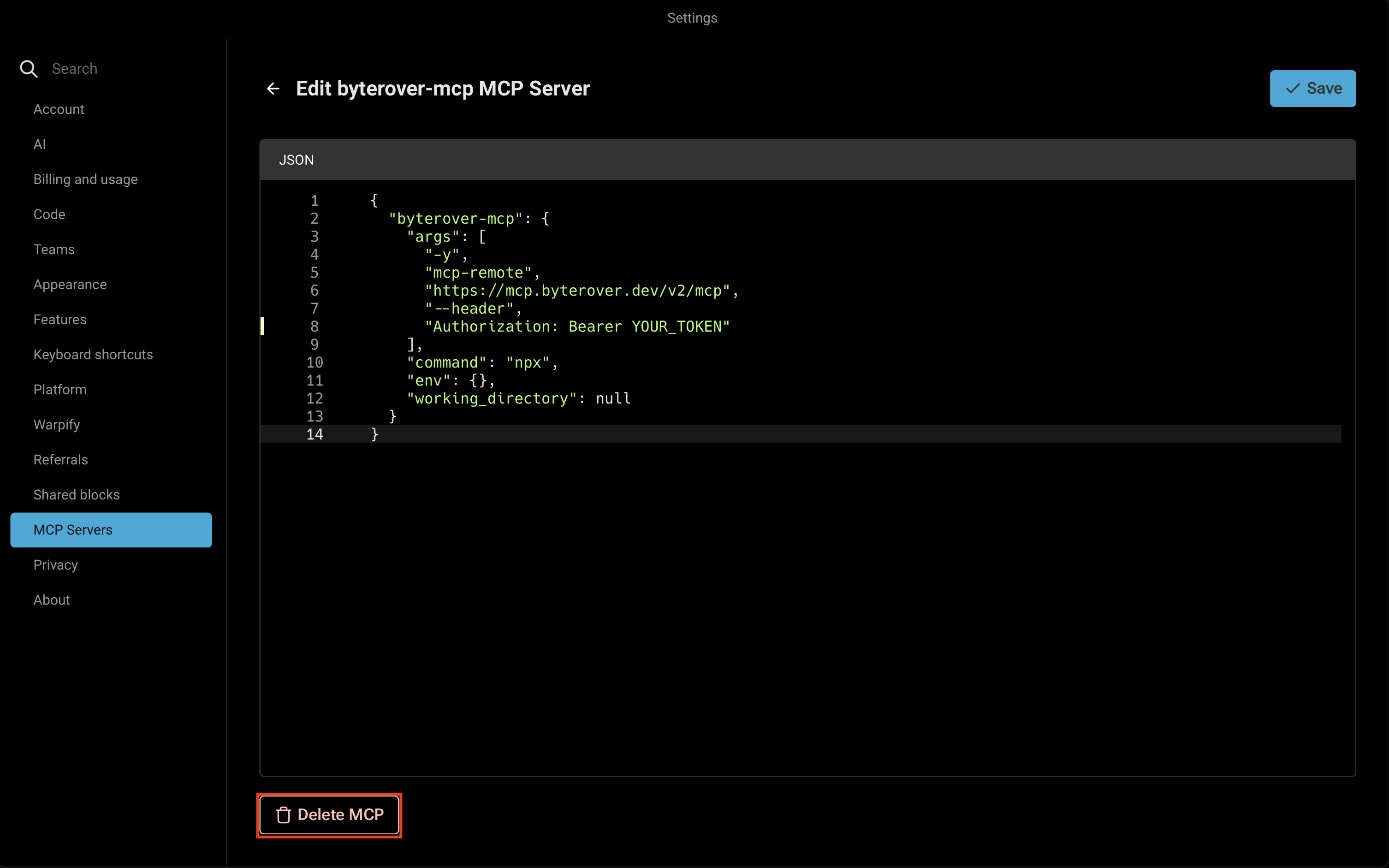 Delete ByteRover MCP