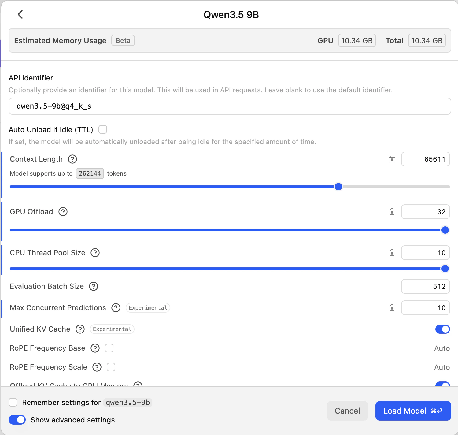 Qwen3.5-9B load configuration