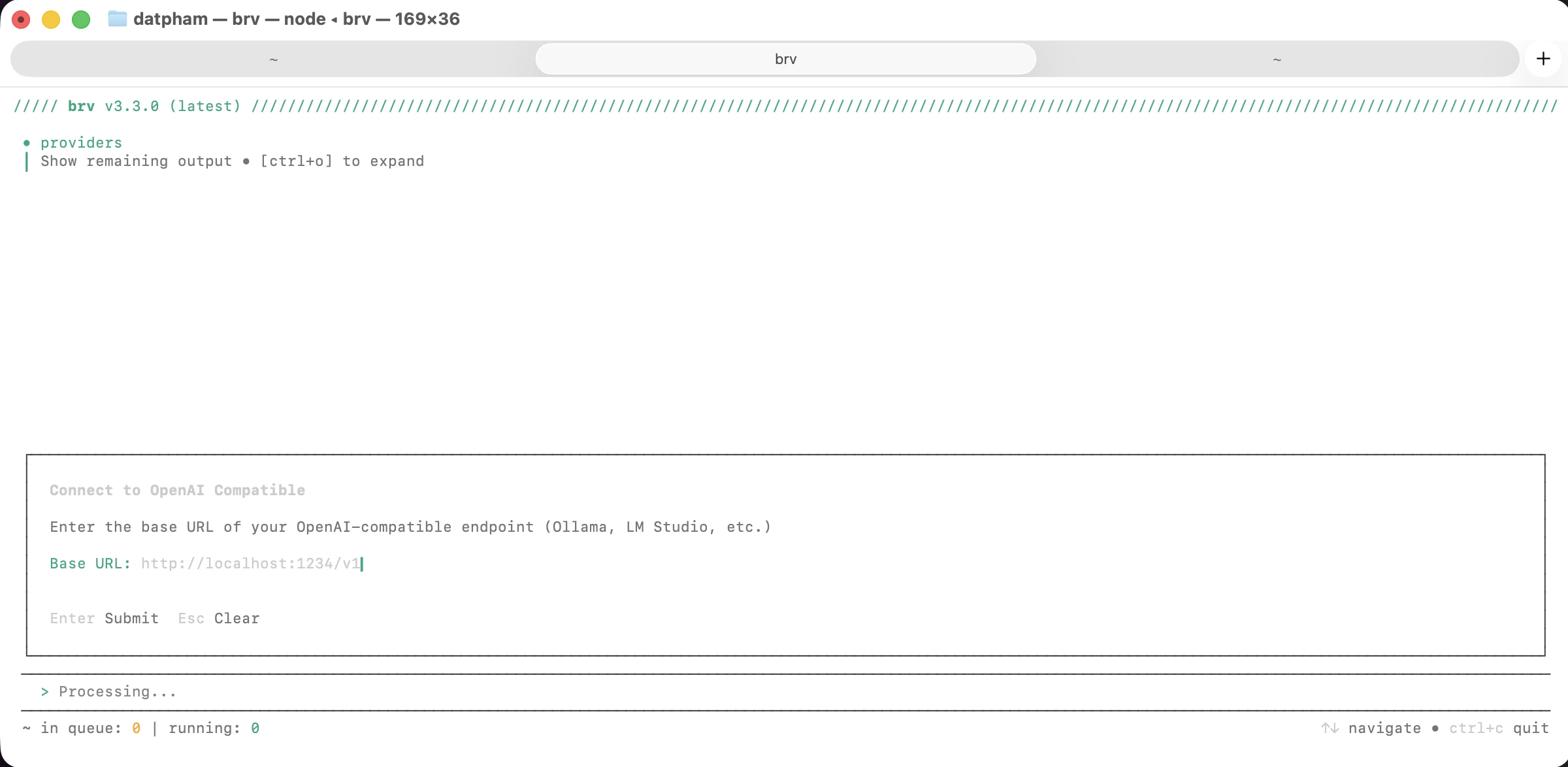 Enter LM Studio base URL
