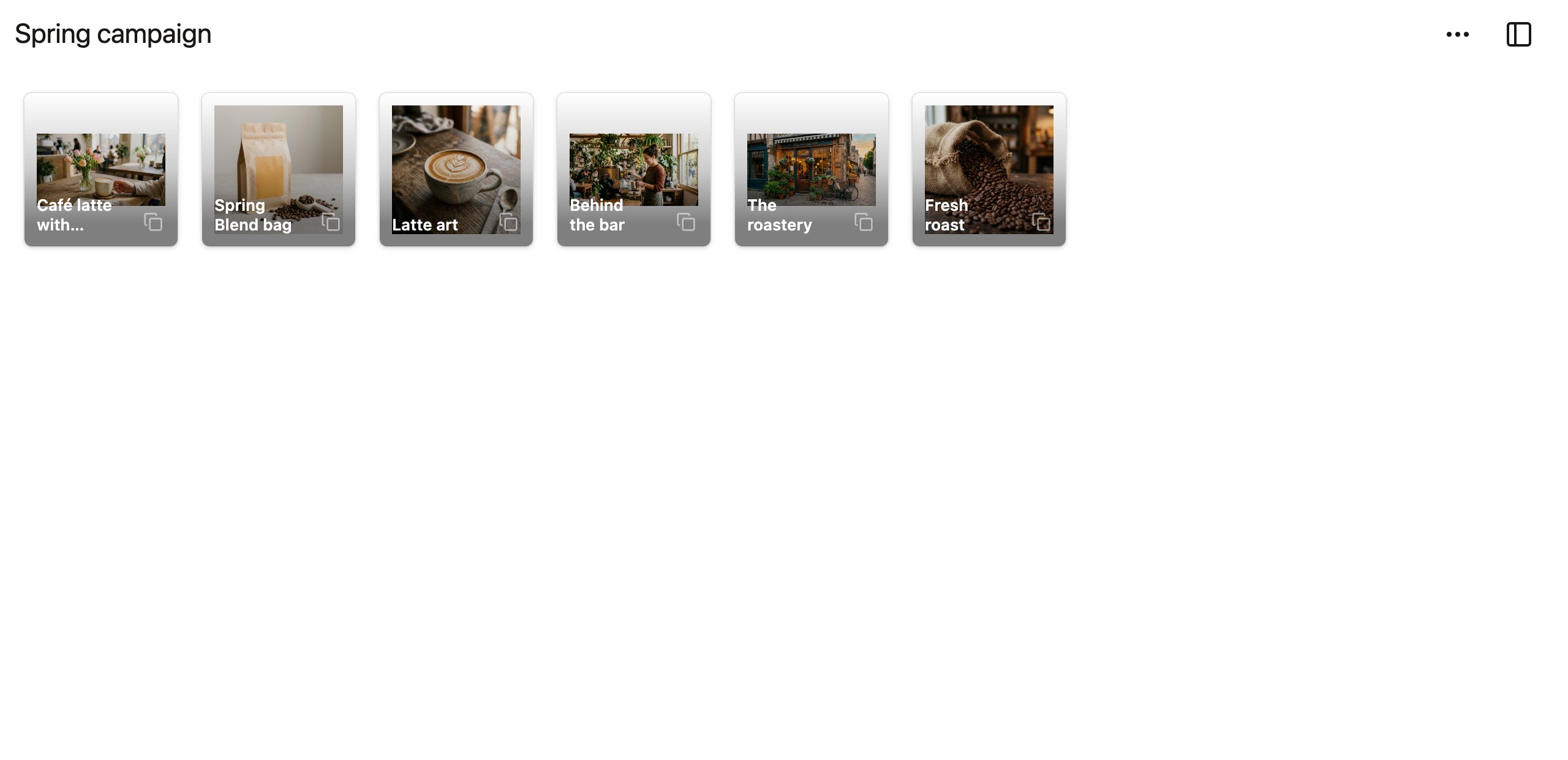 An image collection showing a grid of the team's photography